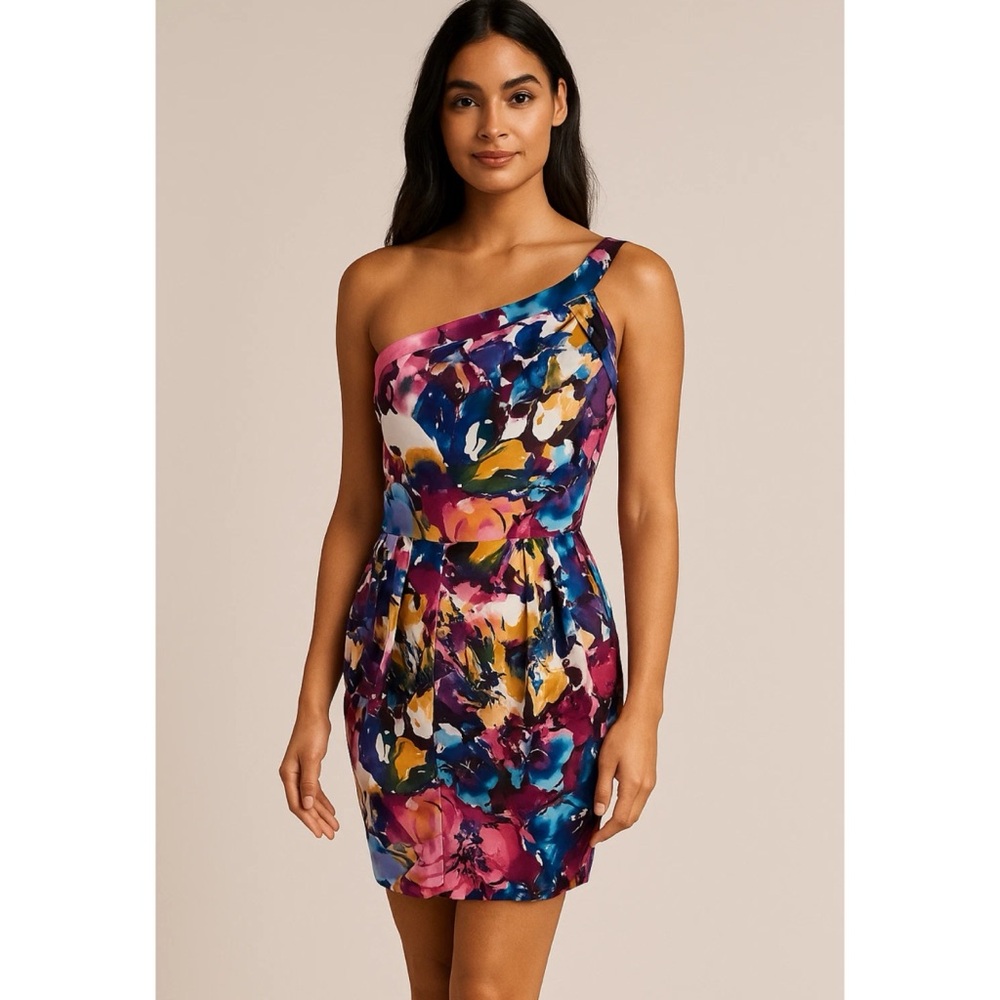 B. Smart One Shoulder Pleated Dress 10P